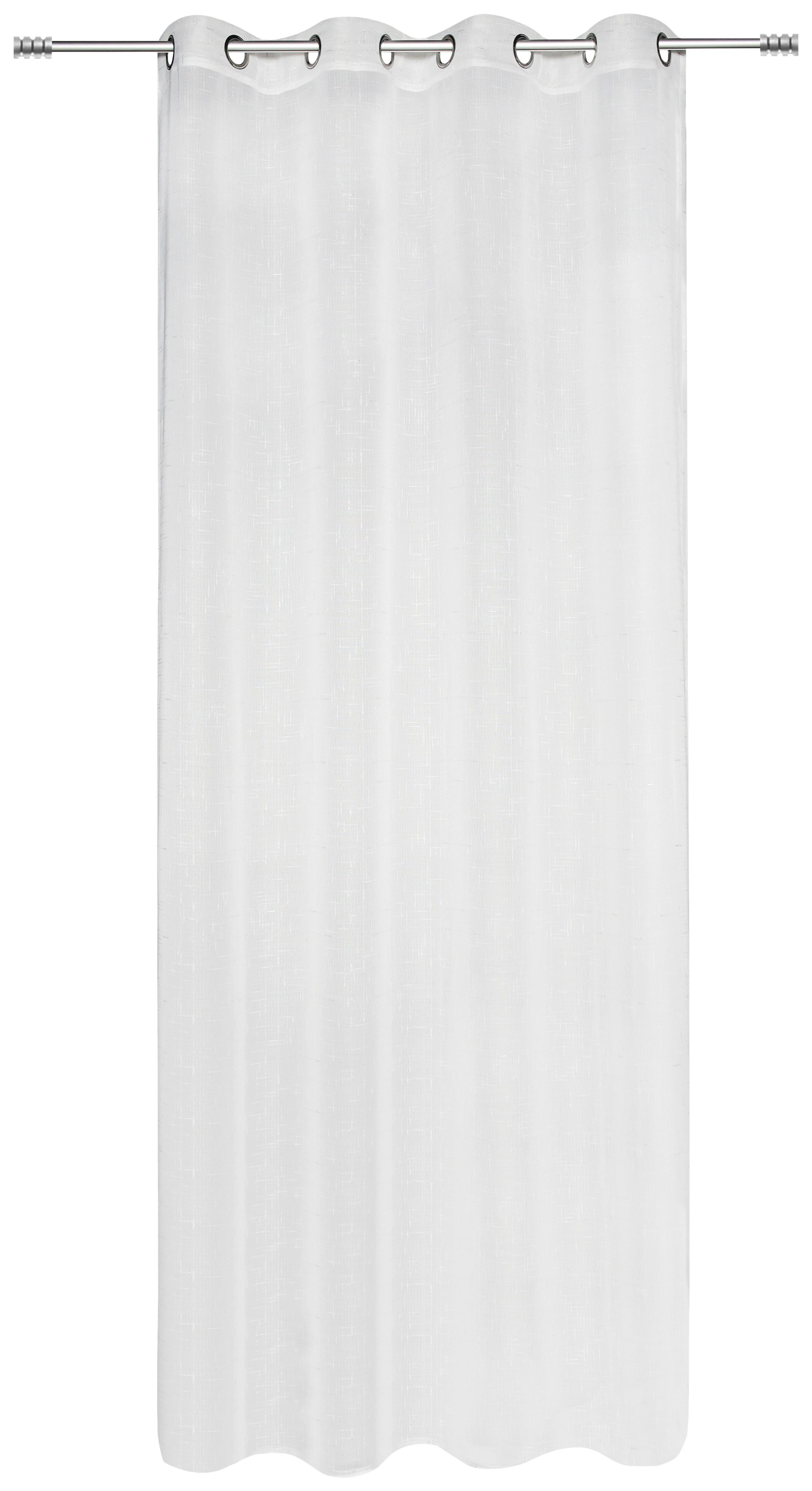 Vorhang Mit Ösen Malina 140x245 Cm Grau/weiß - Weiß, MODERN, Textil (140/245cm) - Luca Bessoni