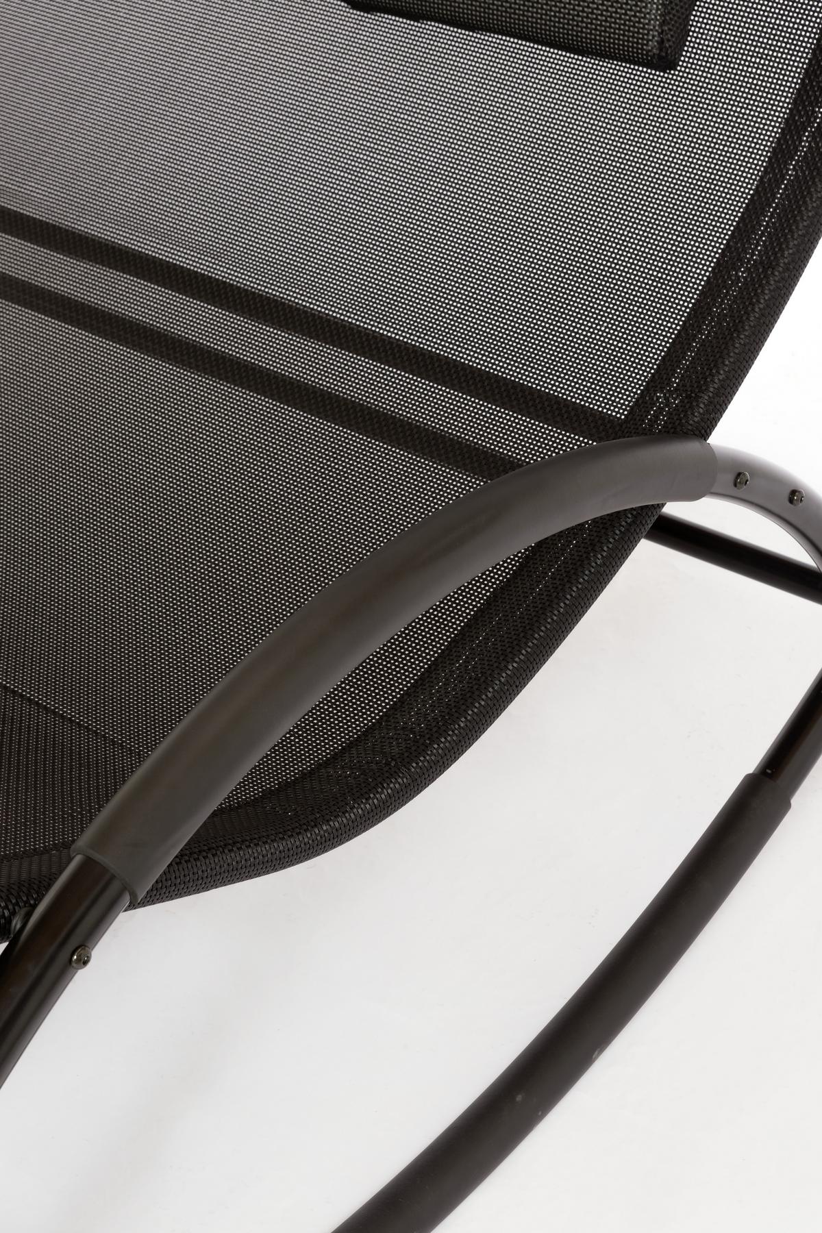 Schaukelliege Mit Sonnendach Havanna 2 Personen - Hellgrau/Schwarz, MODERN, Textil/Metall (139/161/175cm) - Luca Bessoni