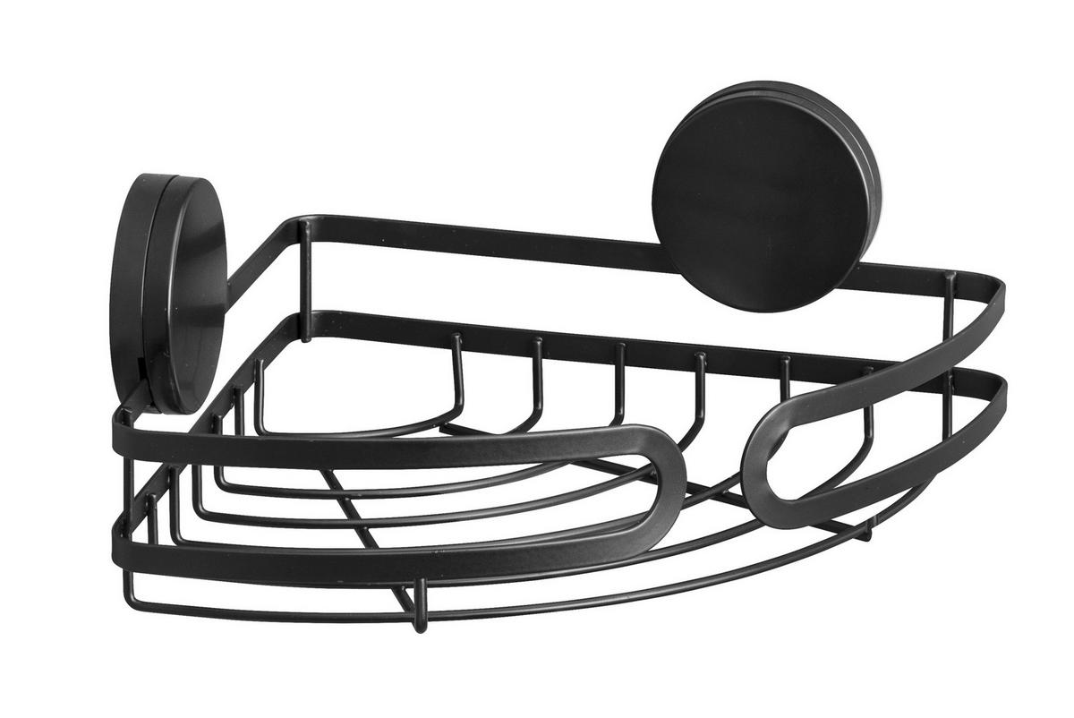 Regál do sprchovacieho kúta STATIC LOC PAVIA 24872100 - čierna, Modern, kov (27/9,8/20cm) - Wenko