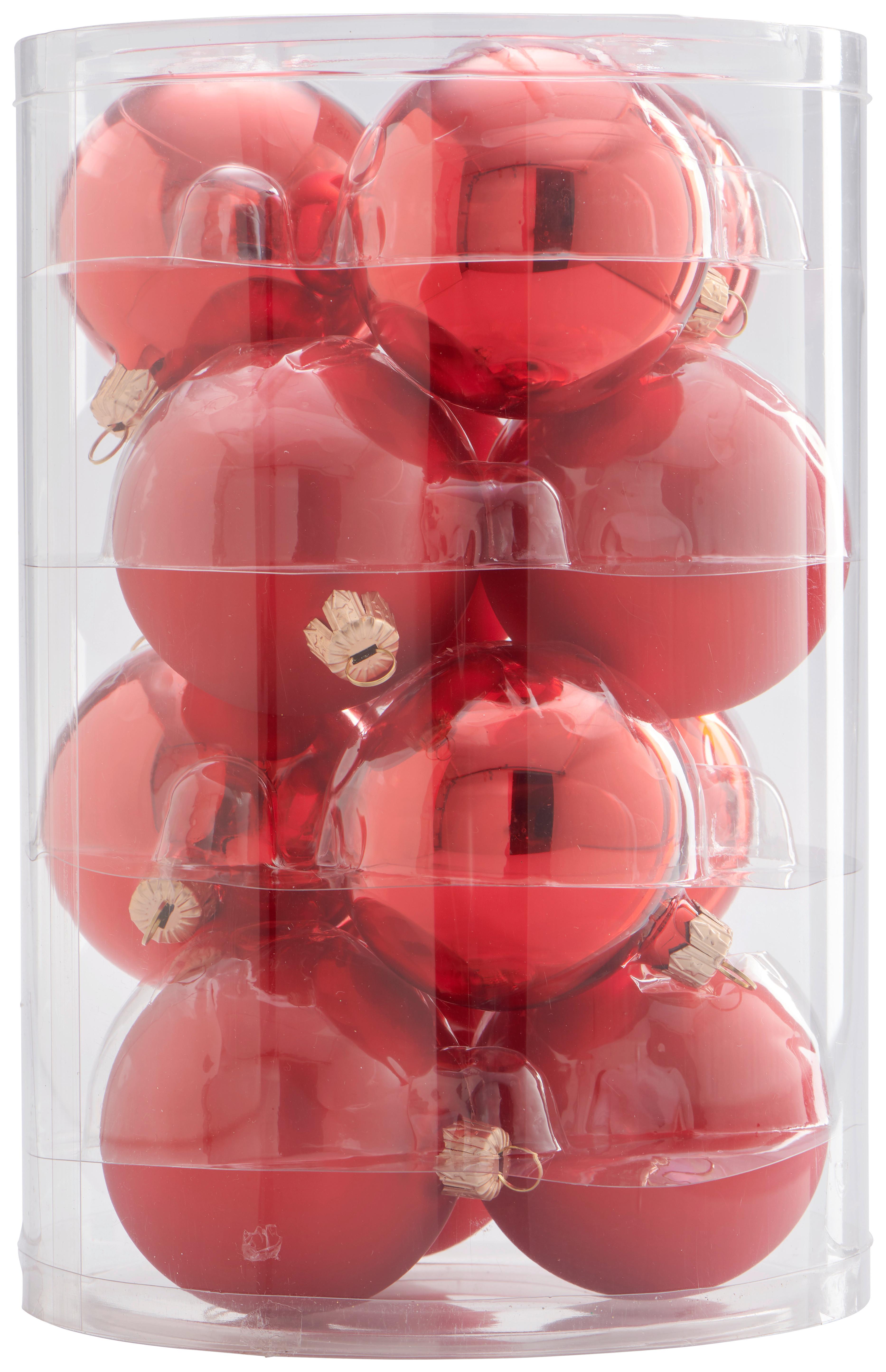 Christbaumkugel Glas Rot Set Aus 12 Stk.