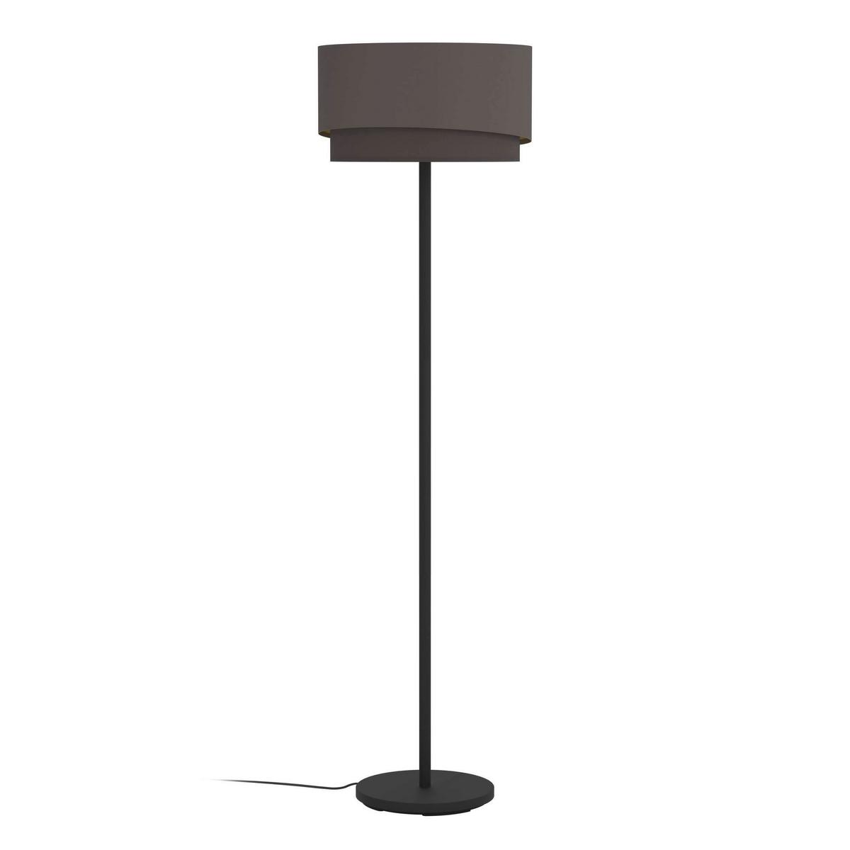 Stehleuchte 39934 Manderline - Messingfarben/Schwarz, Basics, Textil/Metall (45/165cm) - Eglo