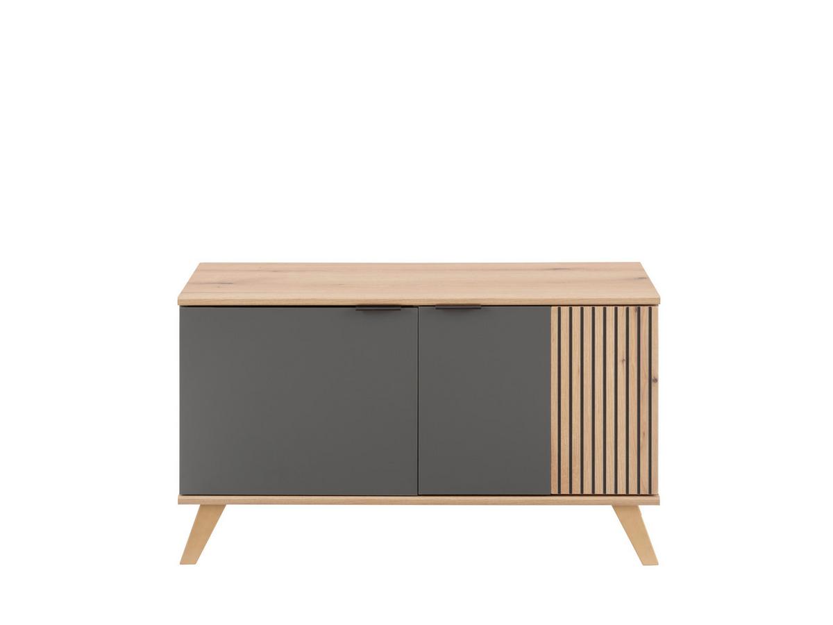 Garderobenbank Clever Anthrazit B: 90 cm - Eichefarben/Anthrazit, MODERN, Holzwerkstoff (90/52/38cm)