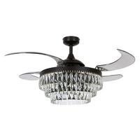 Deckenventilator Fanaway Schwarz 4-Flügel, LED-Leuchte - Transparent/Schwarz, LIFESTYLE, Kunststoff/Metall (122/50cm) - P & B