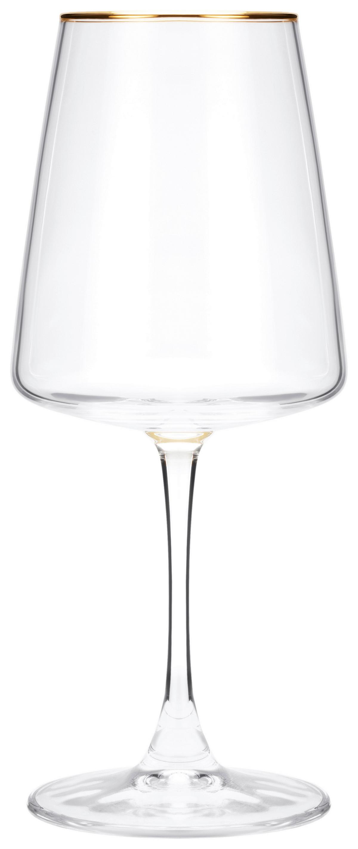 Rotweinglas Winona - Klar/Goldfarben, Basics, Glas (6.5/22.5cm) - Luca Bessoni