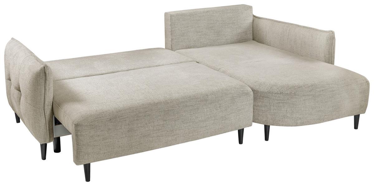 Ecksofa Sycylia Creme/Schwarz, 244 cm - Creme/Schwarz, Design, Textil (244/165cm) - MID.YOU