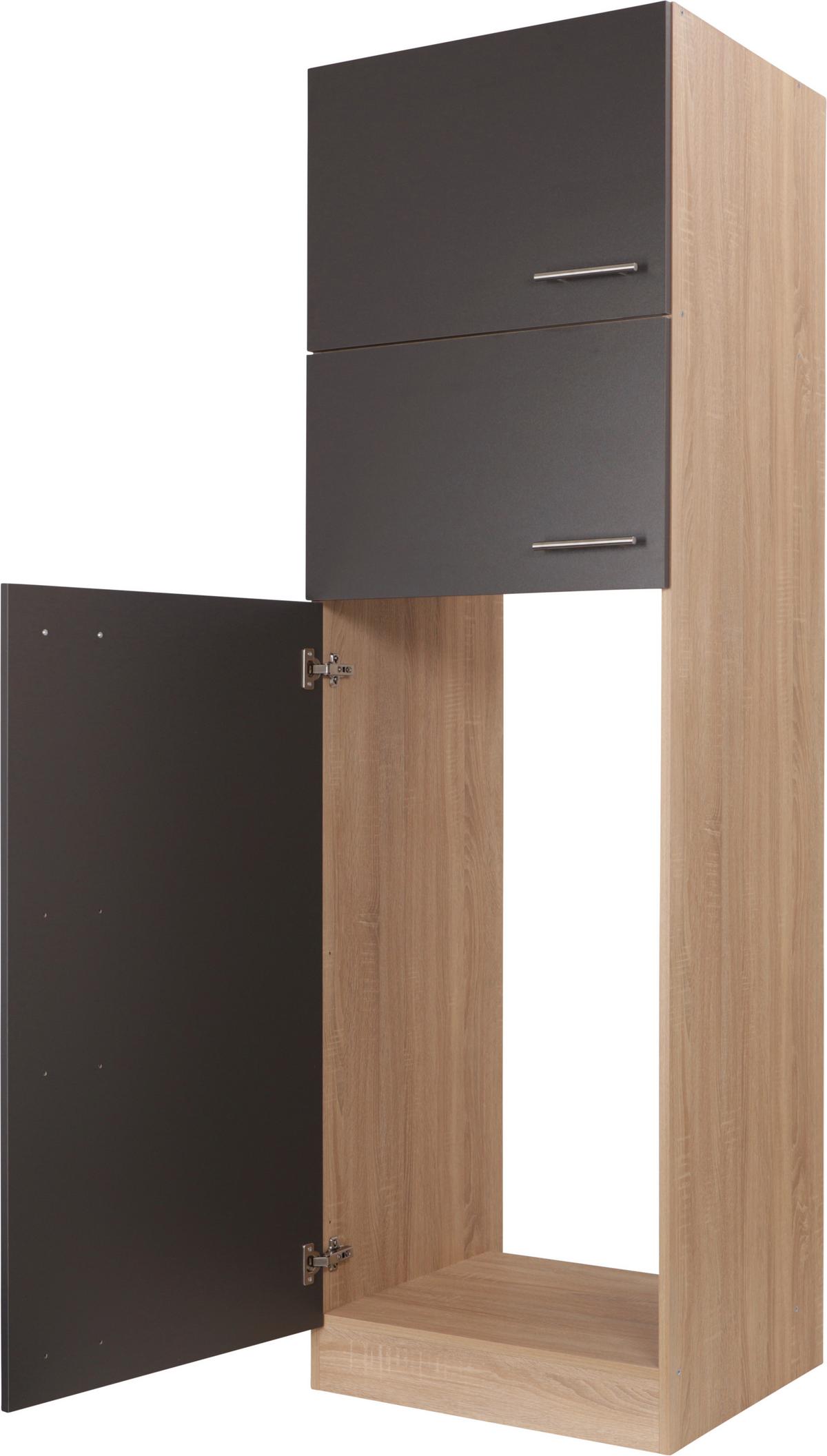 Geräteumbauschrank Merle Grau, Eiche Dekor B:60cm - Eichefarben/Grau, Basics, Holzwerkstoff (60/200/60cm) - Respekta