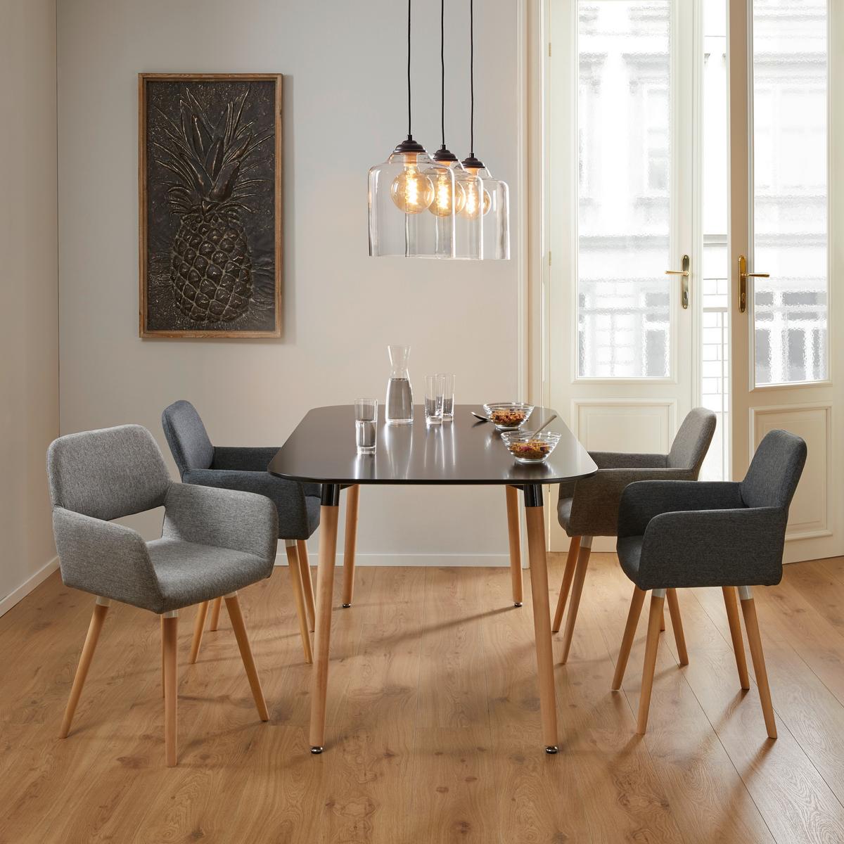 Jídelní stůl Anuk 160x90 - černá/barvy buku, Moderní, dřevo/kompozitní dřevo (160/90/75cm) - Modern Living