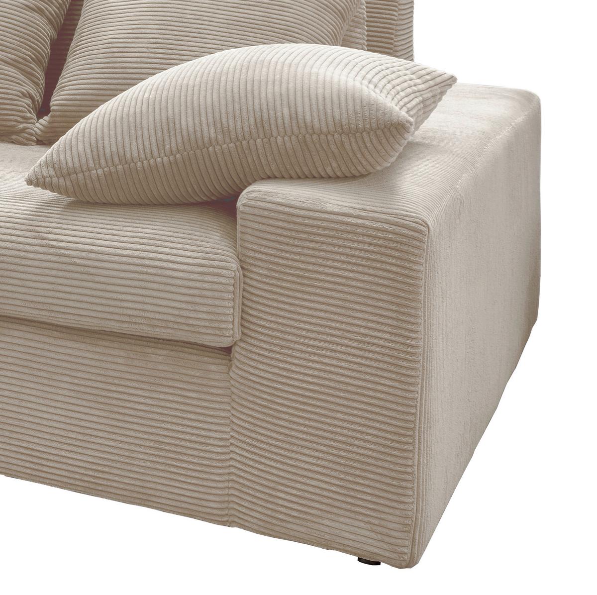 Ecksofa Avellino Beige S: 200/278 Cm - Beige/Schwarz, MODERN, Textil (200/278cm) - Livetastic