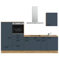 Küchenleerblock Easytouch Low-Line, L4 Links - Blau/Eichefarben, MODERN, Holzwerkstoff (300cm) - Nobilia