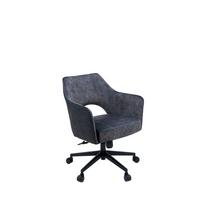 Otočná židle VALLETTA - černá/antracitová, Konvenční, kov/textil (63/82-88/61cm) - Premium Living