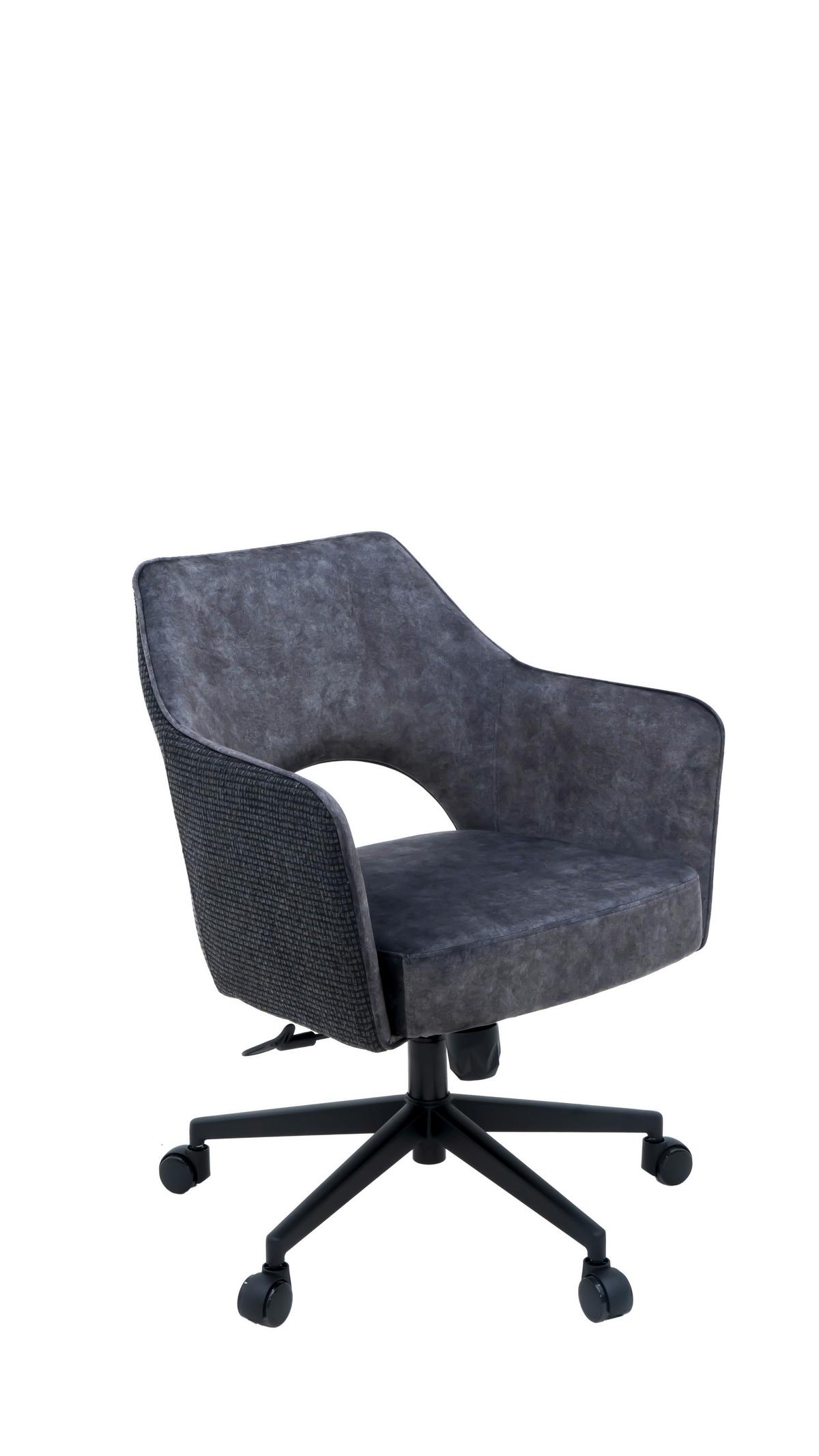 Otočná židle VALLETTA - černá/antracitová, Konvenční, kov/textil (63/82-88/61cm) - Premium Living