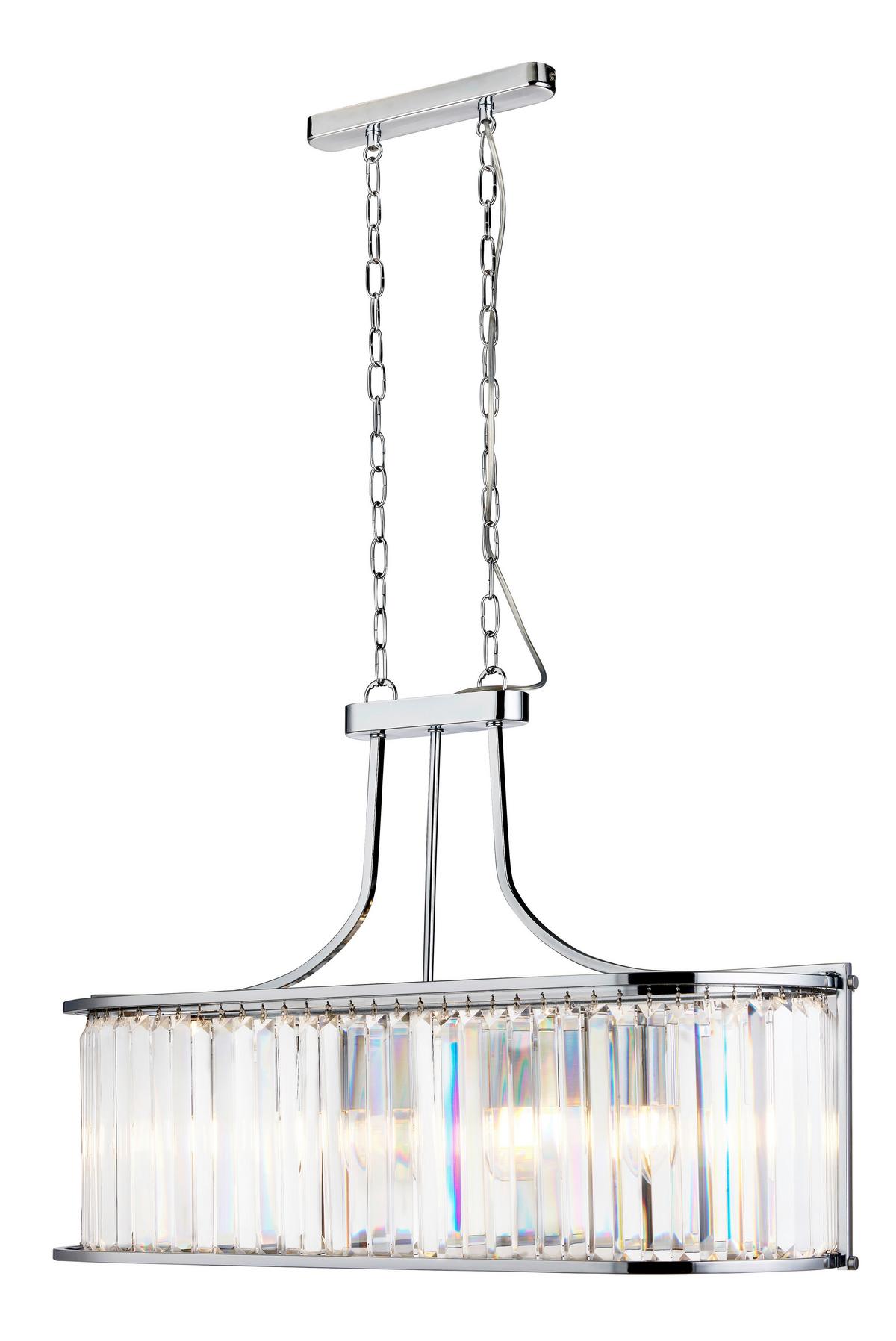 Kristall-Hängeleuchte Victoria 8095-5cc - Chromfarben, Design, Glas/Metall (78/150/30cm)