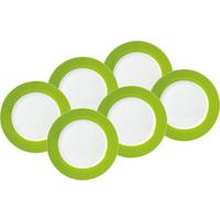 Desserttellerset Grün Weiß 6-Teilig D: 20 Cm - Weiß/Grün, Basics, Keramik (20cm) - Van Well