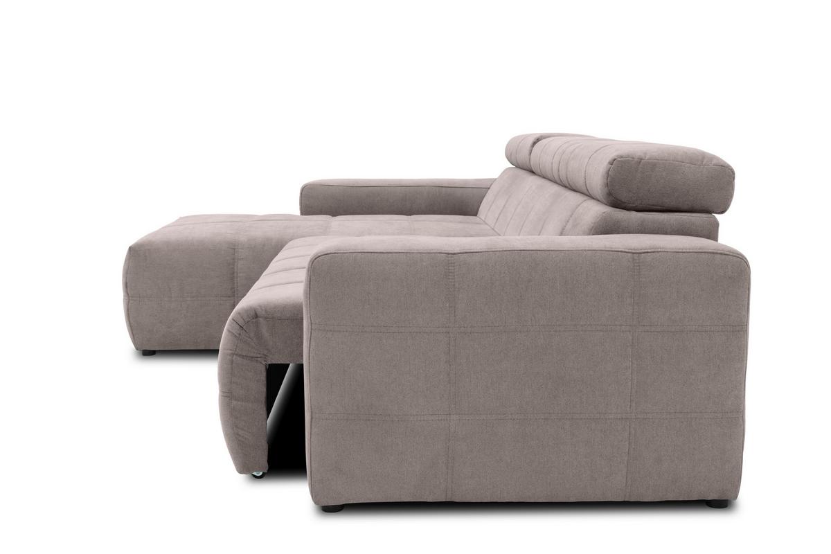 Ecksofa Mit Sitztiefen- Verstellung Brandon Dunkelgrau - Dunkelgrau/Schwarz, Design, Textil (175/285cm) - MID.YOU
