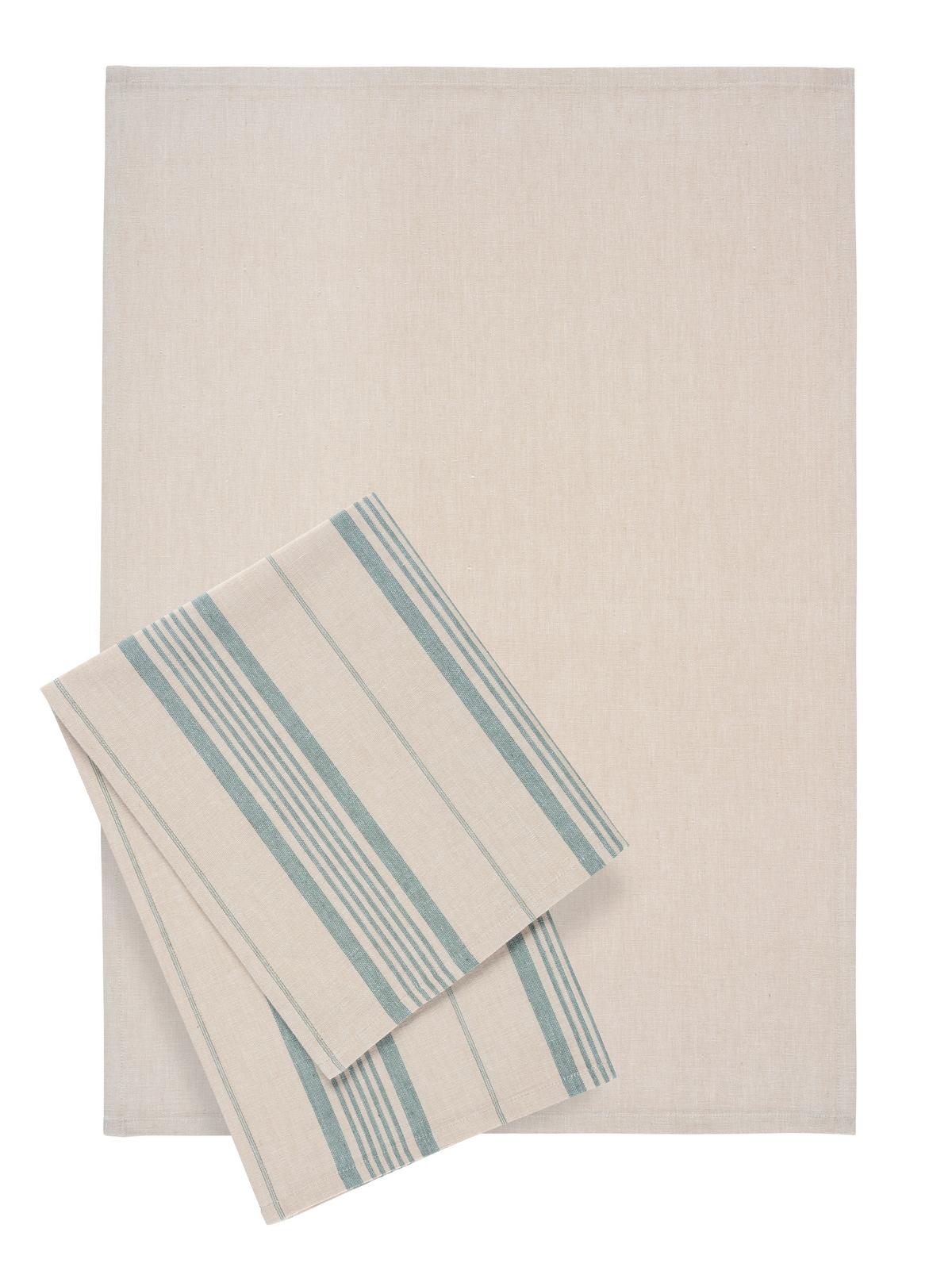 Sada utěrek Henry, 50/70cm - šalvějově zelená/béžová, Moderní, textil (50/70cm) - Modern Living