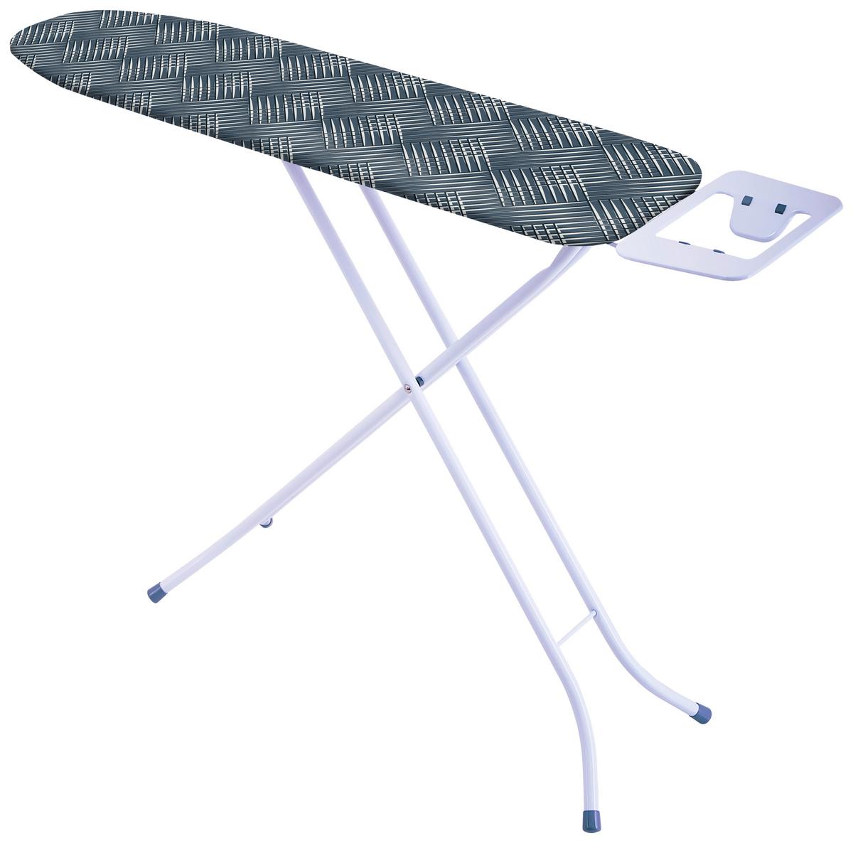 Bügelbrett Benny 131x36 cm mit Bügeleisenablage - Schwarz/Weiß, Basics, Textil (131/90/36cm) - Homezone