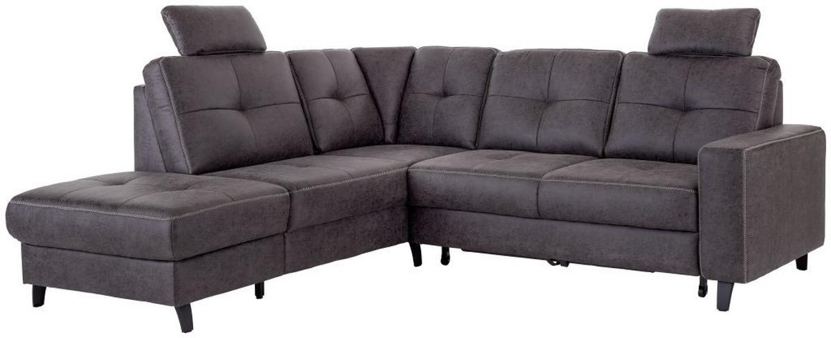 Rohová sedačka VARESE, ľavá, antracitová - černá/antracitová, Moderní, kov/textil (219/237cm) - James Wood