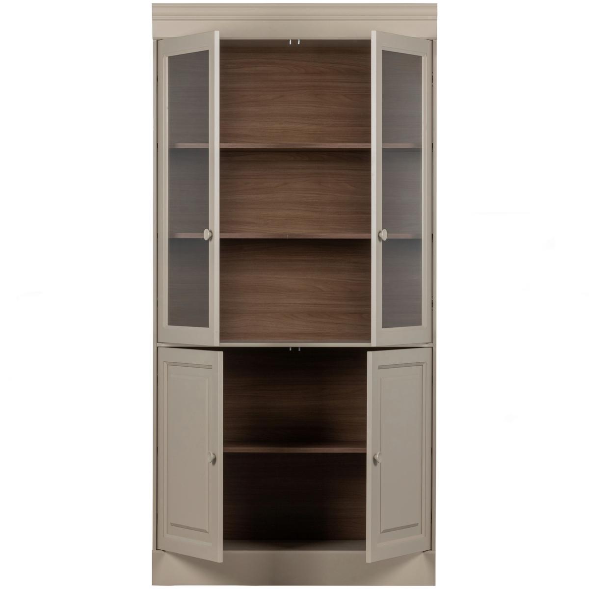 Vitrine Chow Grau B: 105cm - Grau, Design, Holz (105/215/40cm) - Livetastic