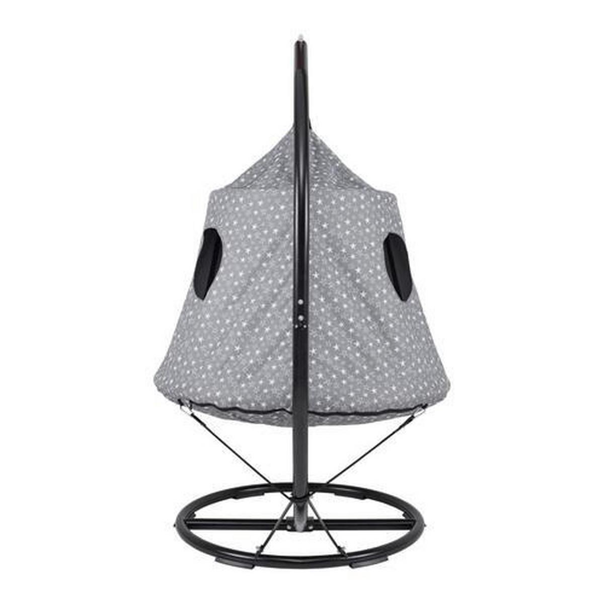 Závesná hojdačka pre deti MAYA - čierna/sivá, Modern, kov/textil (110/190/110cm) - Bessagi Kids