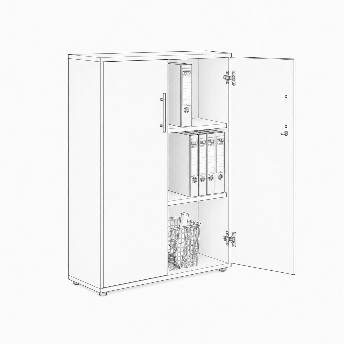 AKTENSCHRANK OFFICE EDITION - Anthrazit/Anthrazit Hochglanz, MODERN, Holzwerkstoff (84,4/113,6/33cm) - MID.YOU