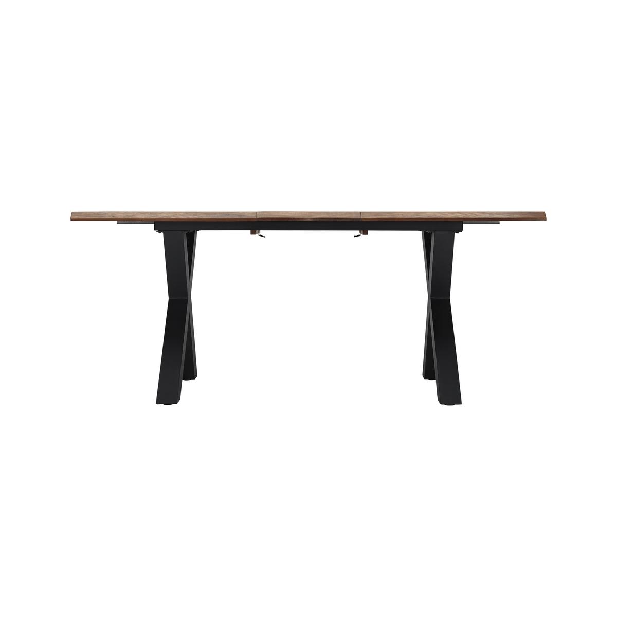 Rozkládací jídelní stůl LIA 140-180x76x90 cm - černá/barvy vlašských ořechů, Moderní, kov/kompozitní dřevo (140-180/90/76cm) - Bessagi Home
