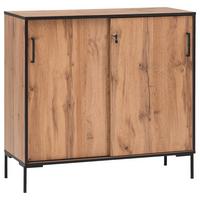 Kommode B: 100,1 cm Serie 2000, Eiche Dekor - Eichefarben/Schwarz, KONVENTIONELL, Holzwerkstoff (100,1/96,6/41cm) - MID.YOU