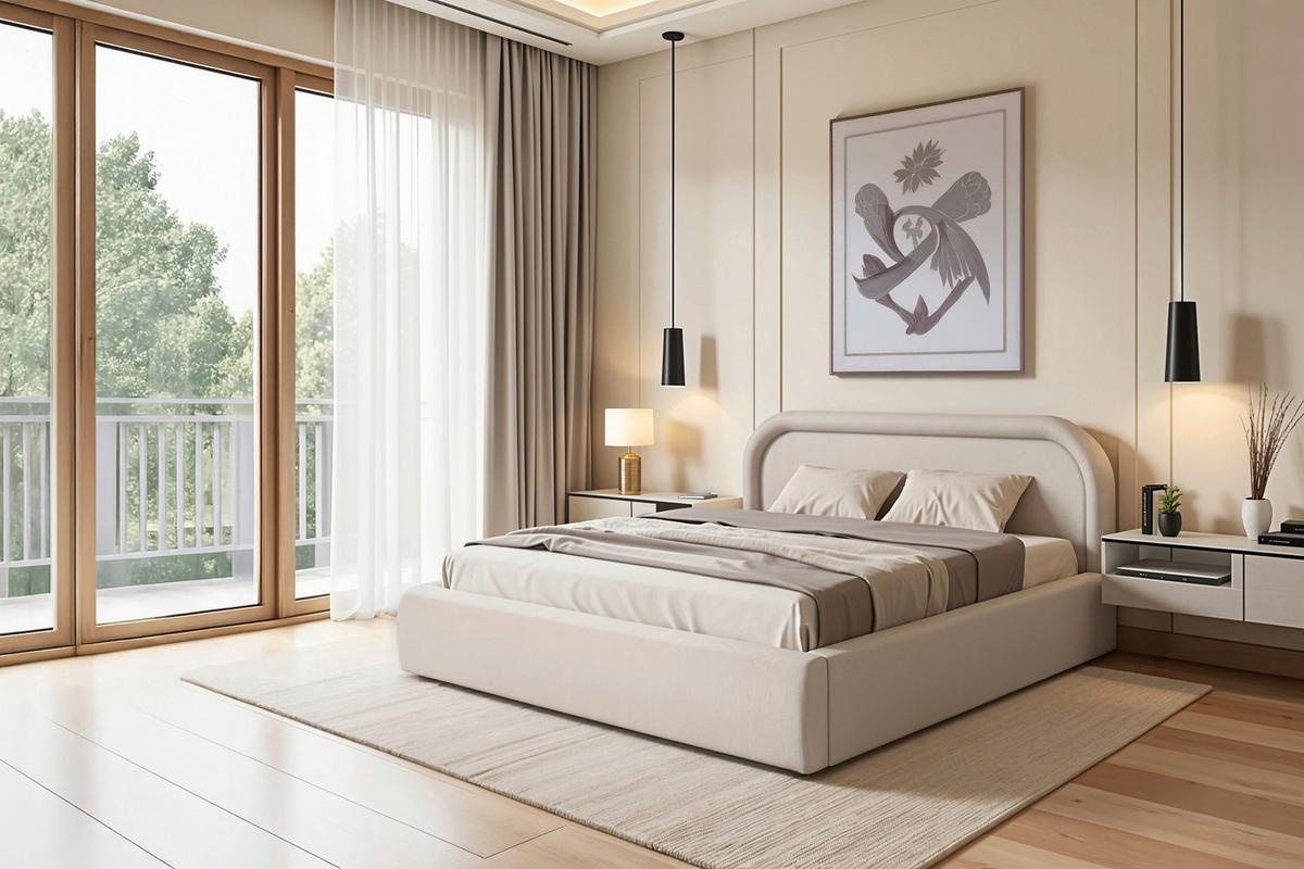Polsterbett Dafne Beige Lf: 140x200 Cm - Eichefarben/Beige, MODERN, Holz/Textil (140/200cm) - Livetastic