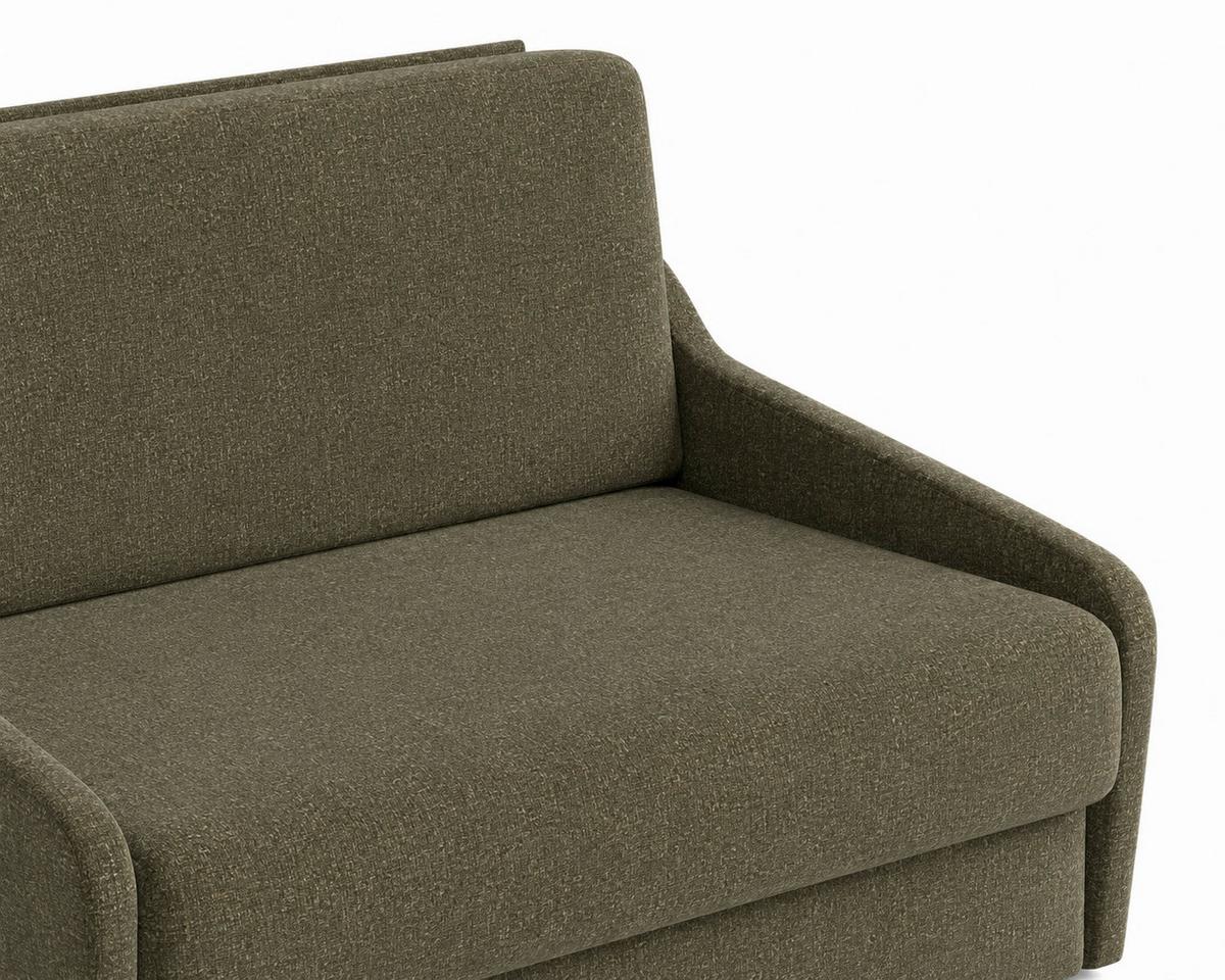 Schlafsofa Fly Dunkelgrün, B: 136 cm - Dunkelgrün/Schwarz, Design, Textil (136/86/113cm) - MID.YOU