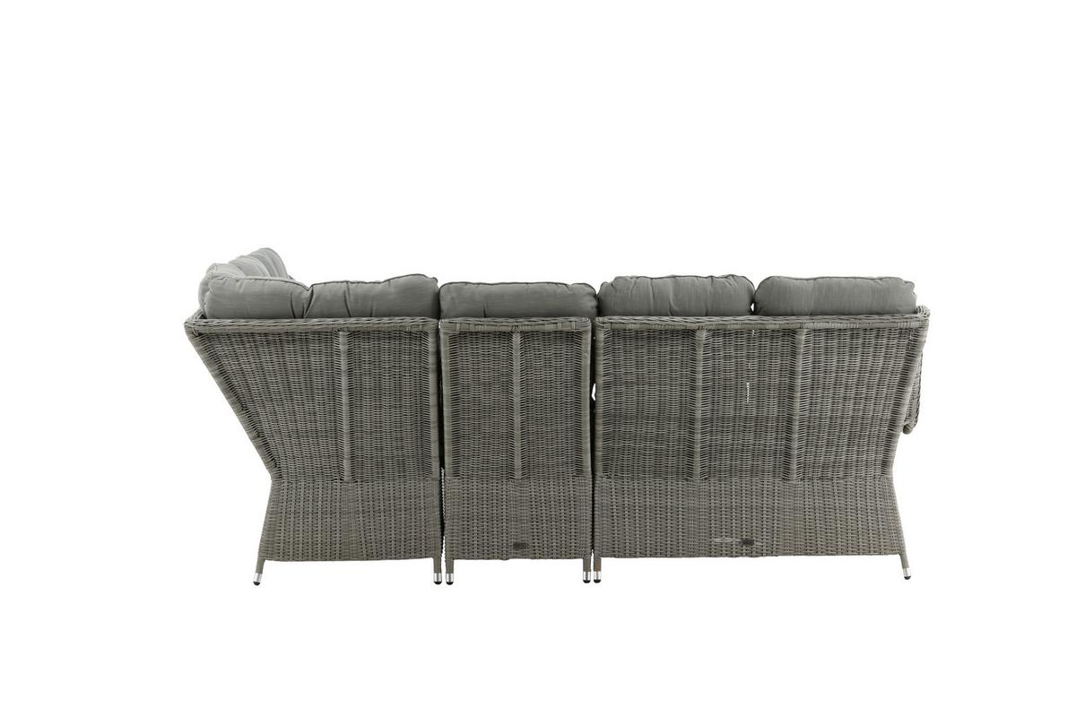 Loungegarnitur Washington - Grau, KONVENTIONELL, Kunststoff/Textil - Gardenson