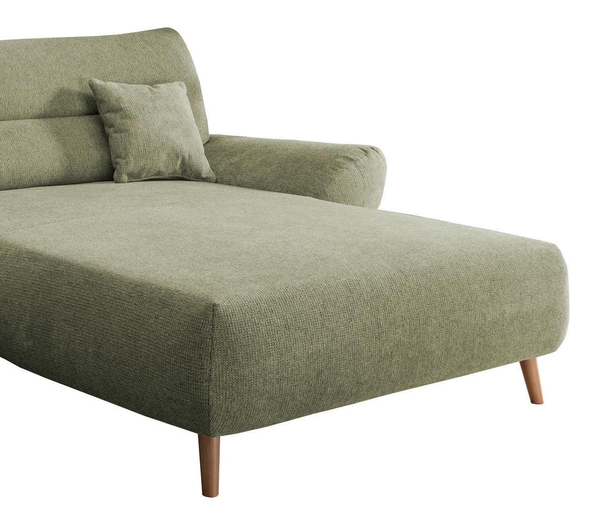 Ecksofa Drago Grün S: 290/166 cm - Wildeiche/Grün, MODERN, Holz/Textil (290/166cm) - MID.YOU