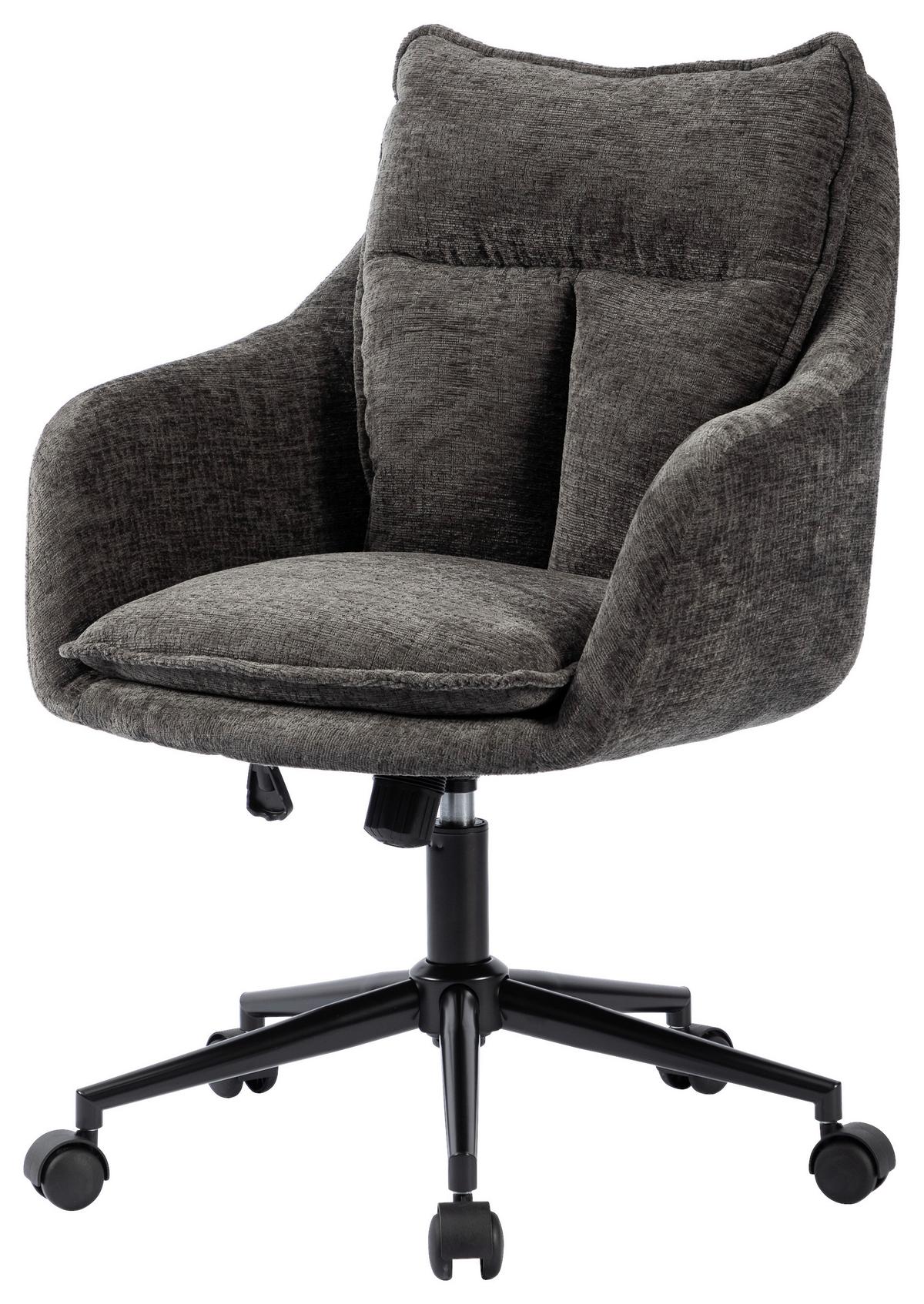Drehstuhl Siena Grau B: 58 cm - Schwarz/Grau, MODERN, Kunststoff/Textil (58/85-93/58cm) - MID.YOU