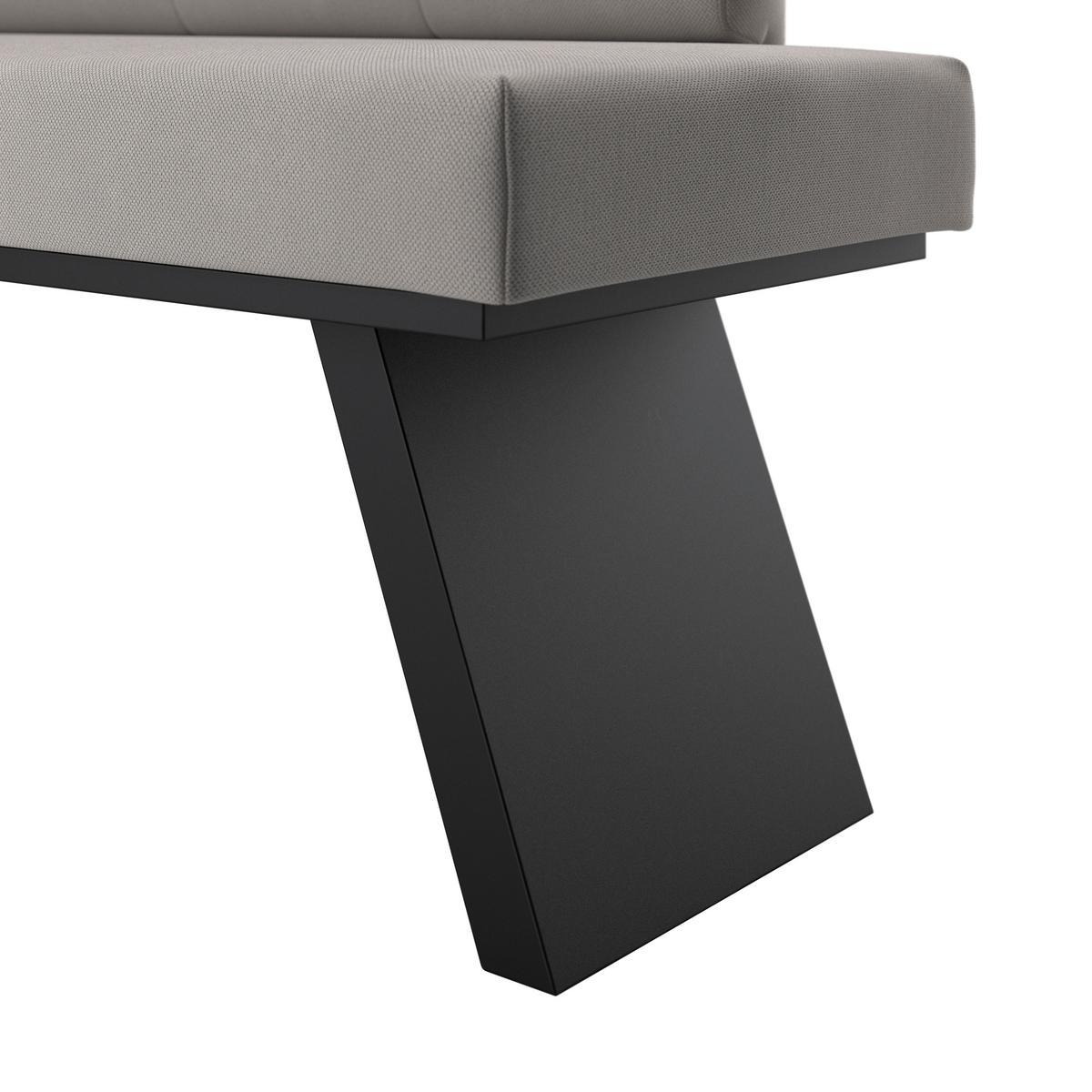 Eckbank Emma II - Beige/Schwarz, KONVENTIONELL, Holzwerkstoff/Textil (150/185cm)