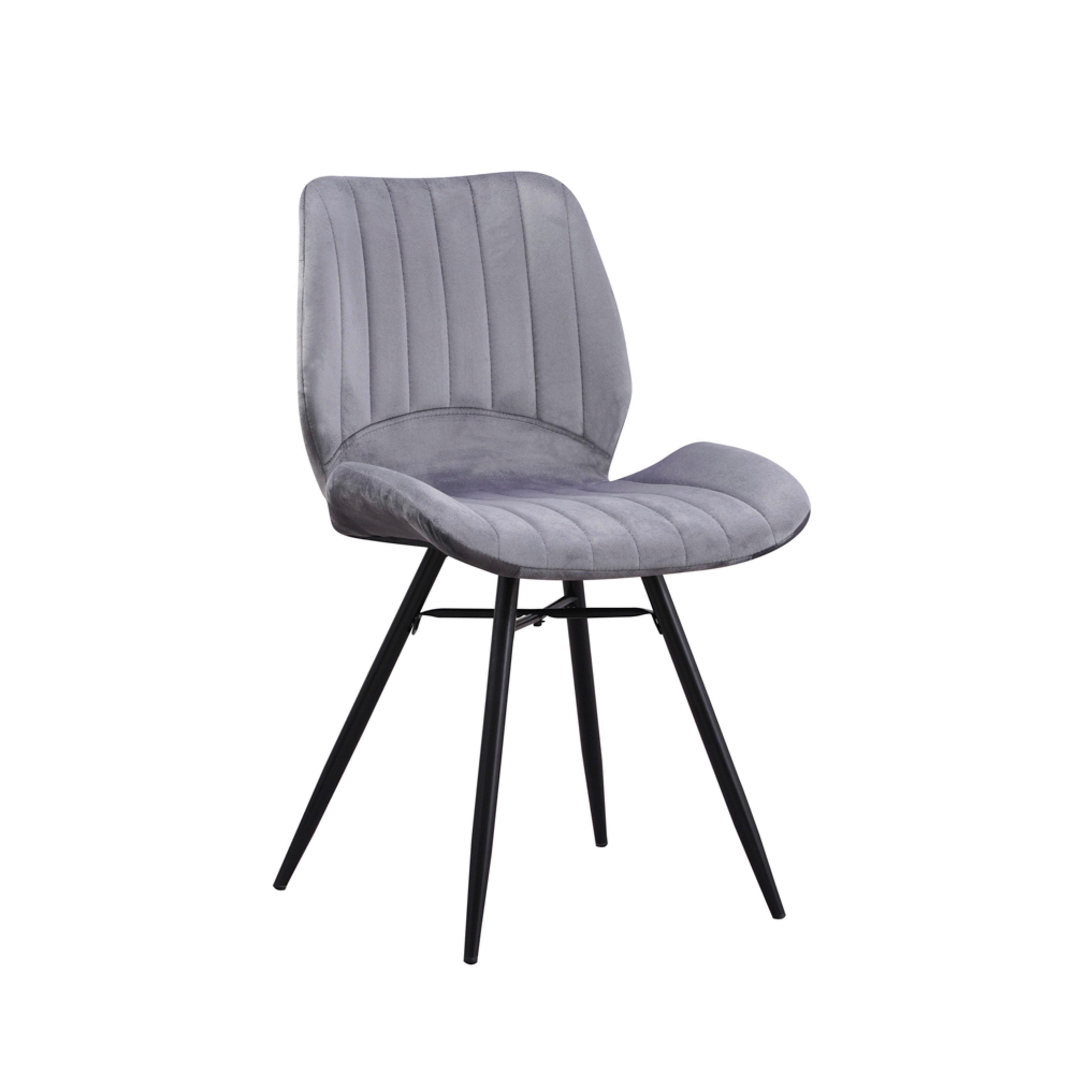 Stuhl-Set Barron - Anthrazit/Schwarz, Design, Textil/Metall (47/82/55cm) - MID.YOU