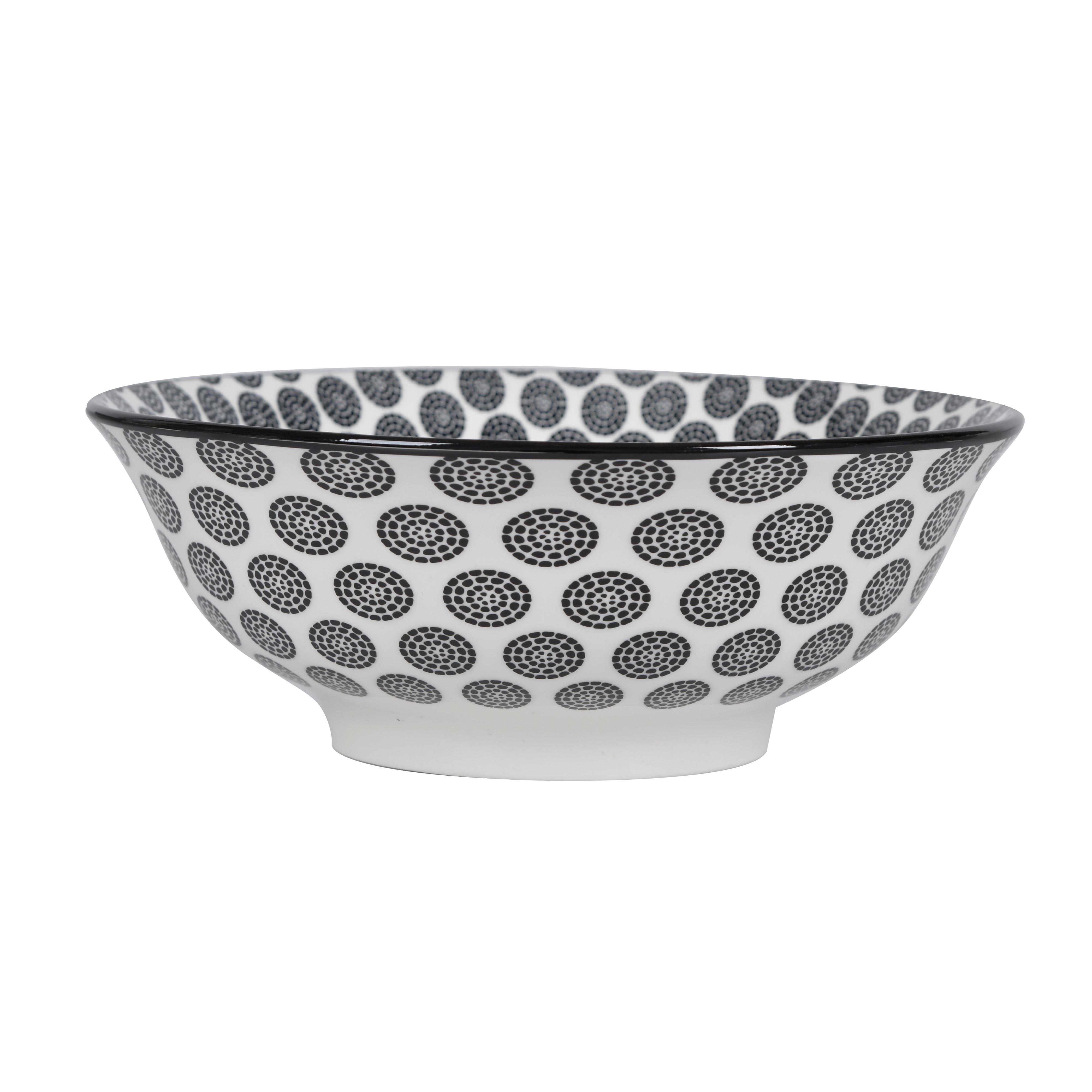 Hlboký tanier SHIVA - čierna/biela, Lifestyle, keramika (21/7,8cm) - Mömax