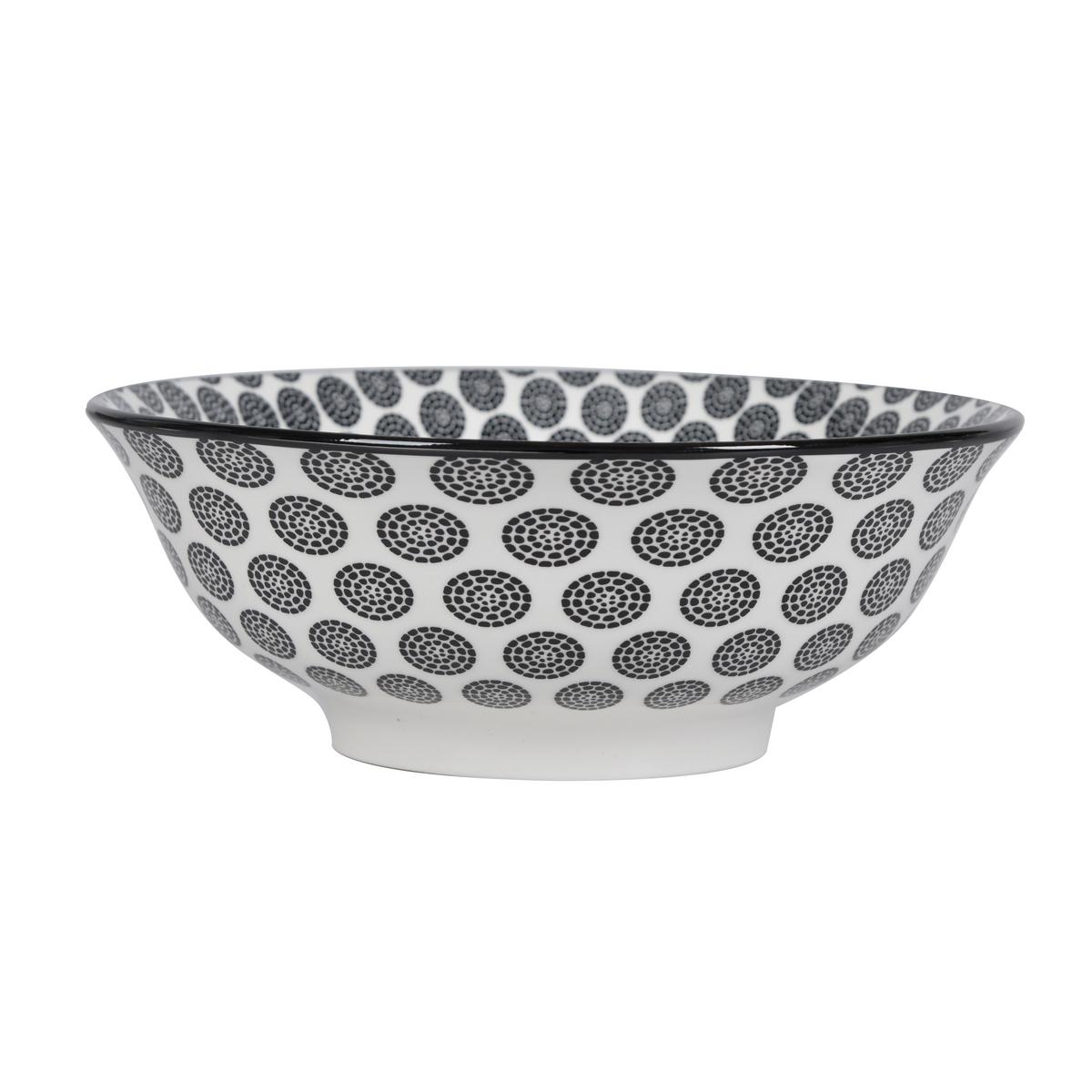 Hlboký tanier SHIVA - čierna/biela, Lifestyle, keramika (21/7,8cm) - Mömax