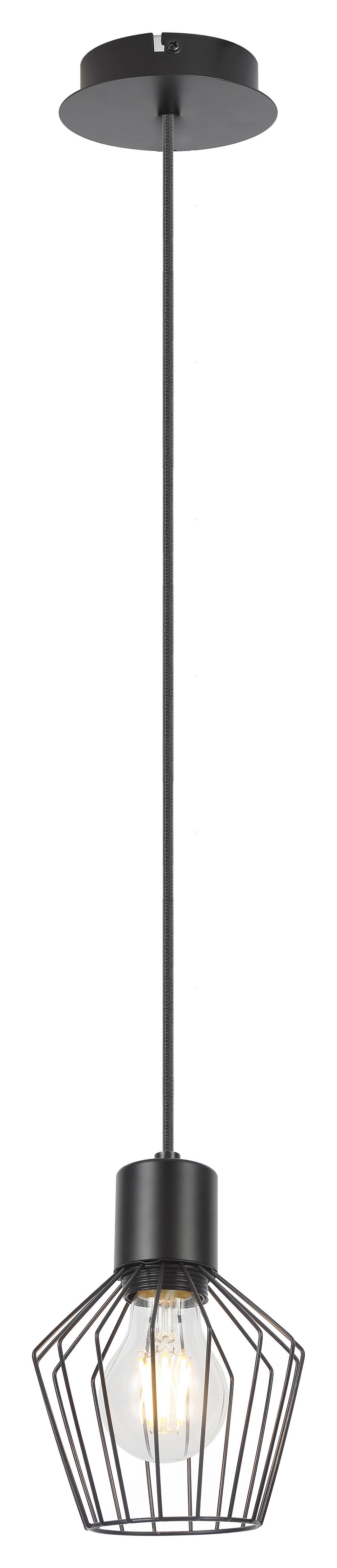 Függőlámpa Belano - fekete, fém (150/13/13cm)