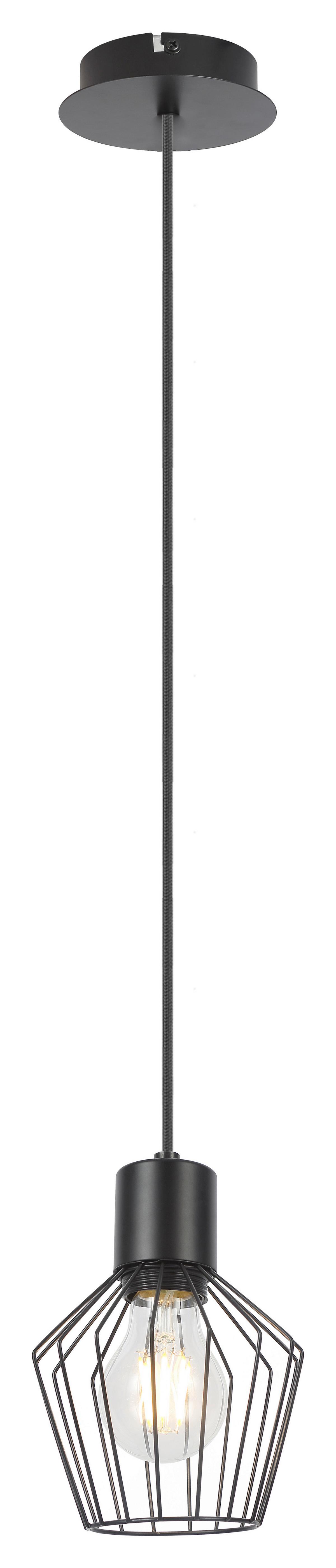 Függőlámpa Belano - fekete, fém (150/13/13cm)