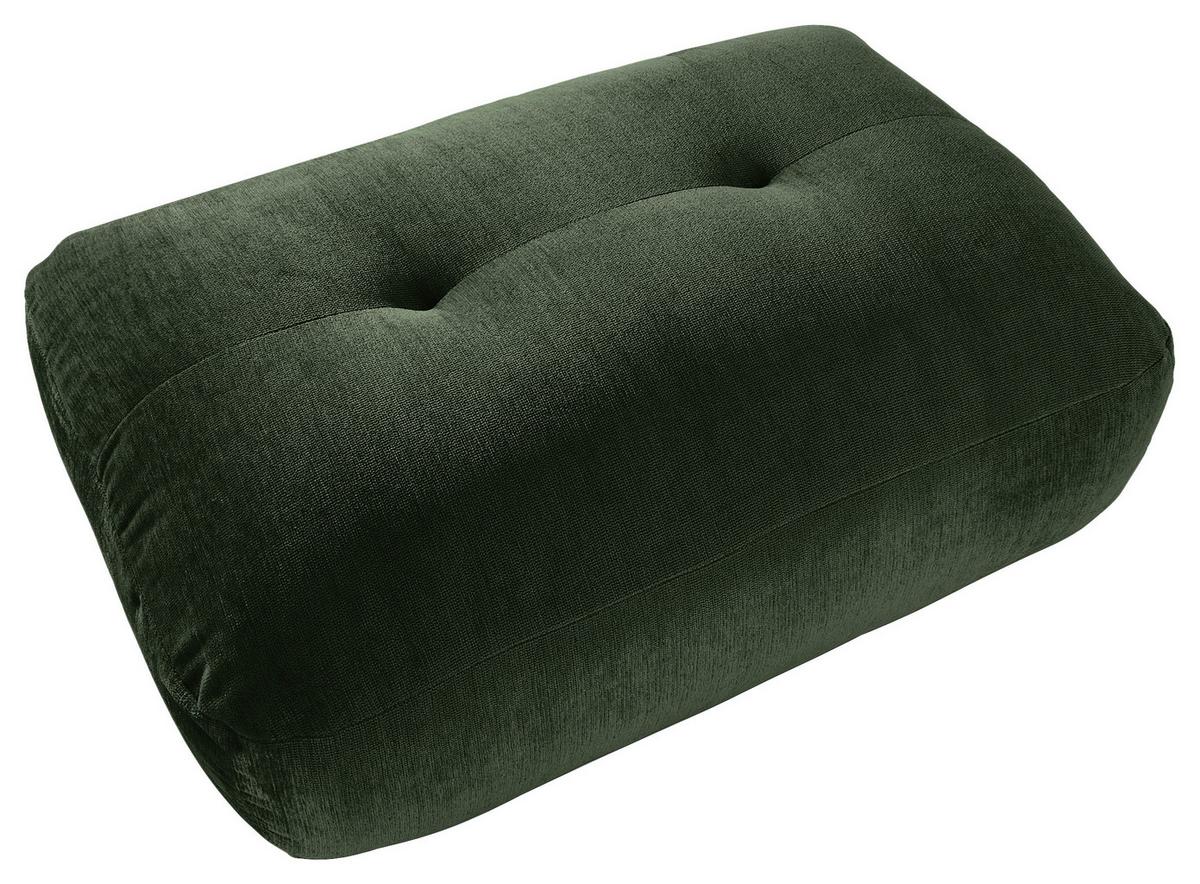 Hocker Fluffy, Dunkelgrün B: 112 Cm - Dunkelgrün/Schwarz, MODERN, Textil (112/46/65cm) - Trendmanufaktur