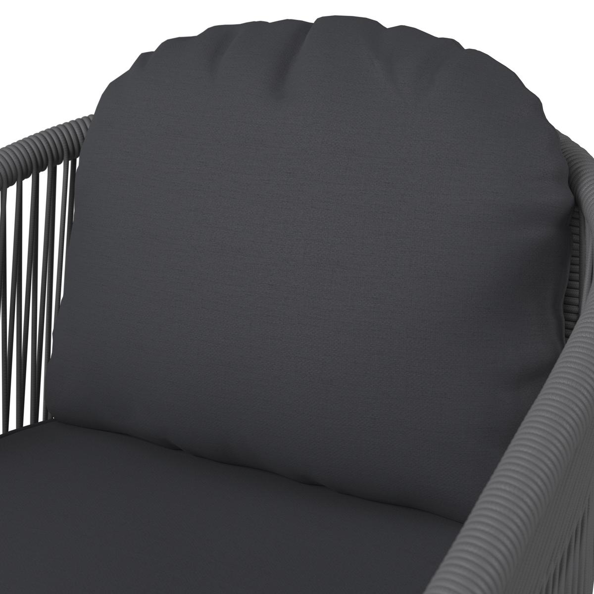 Balkonmöbel Set Capri Metall mit Kissen - Dunkelgrau/Hellgrau, MODERN, Textil/Metall - Beldano