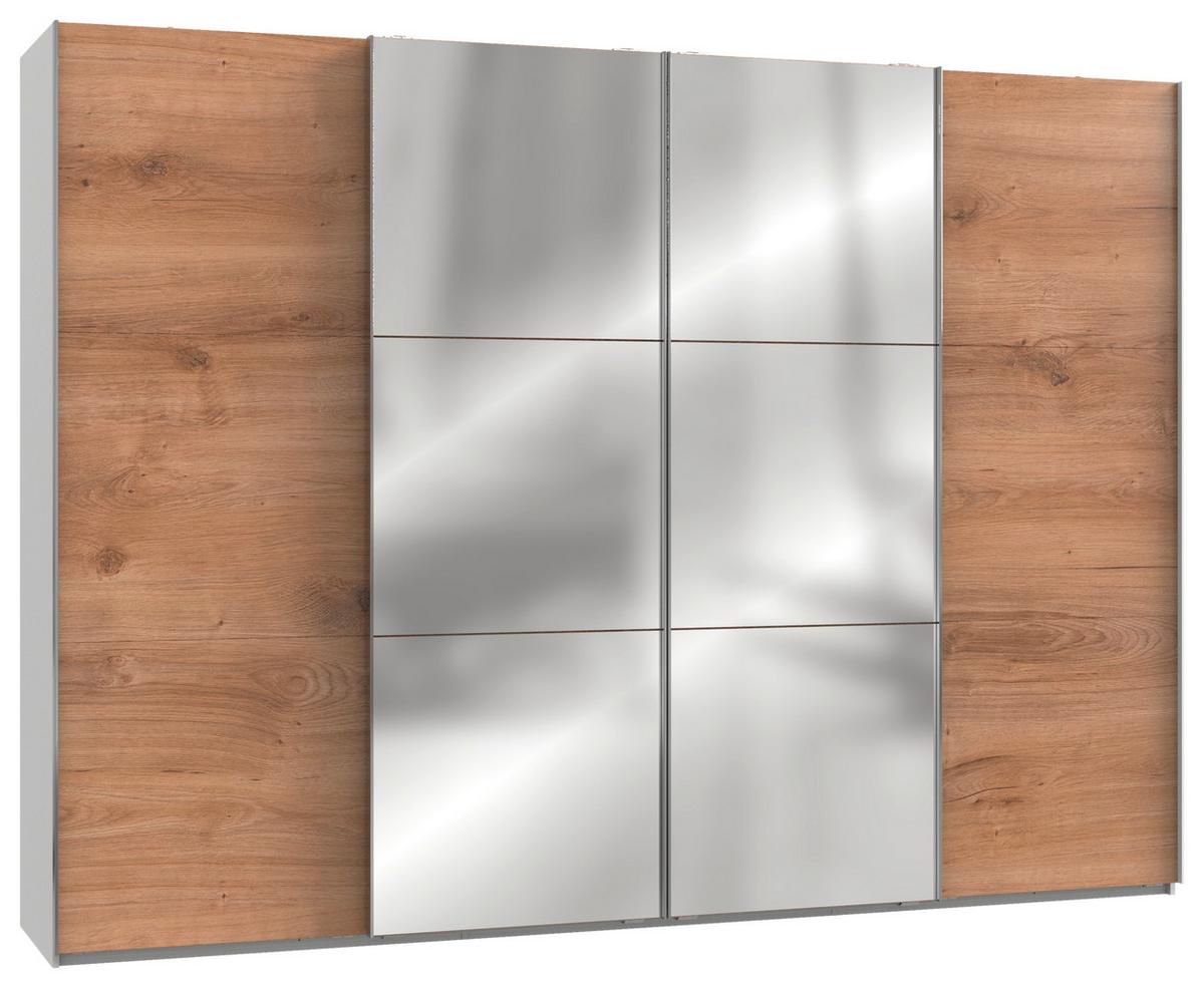 Schwebetürenschlaf B: 300 cm Level, Weiß/Eiche Dekor - Eichefarben/Weiß, MODERN, Holzwerkstoff (300/216/65cm) - MID.YOU