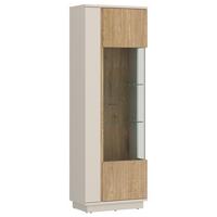 Vitrine Mosano B: 62 cm - Kaschmir/Eichefarben, Trend, Glas/Holzwerkstoff (62/189,5/40cm)