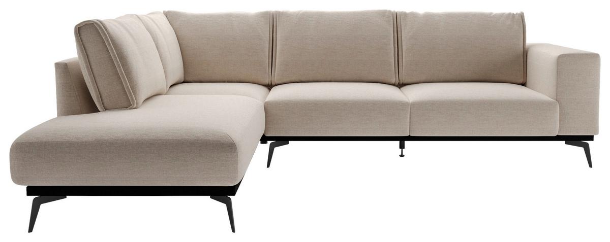 Sedacia súprava ISOLDE, ľavá, béžová - čierna/béžová, Design, kov/drevo (200/293cm) - MID.YOU