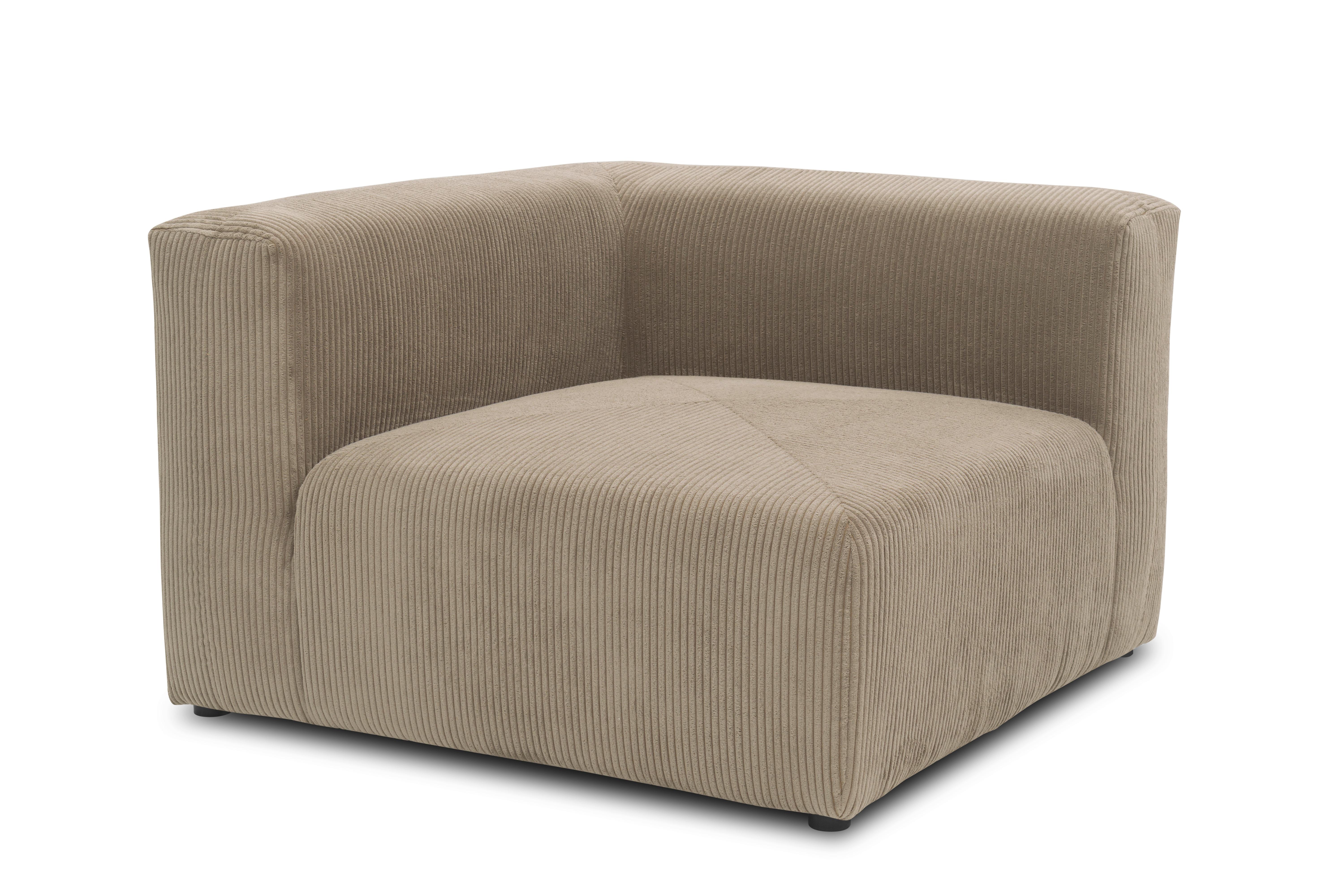 Sofaelement Schlammfarben B: 108 cm - Schlammfarben/Schwarz, Design, Textil (108/69/108cm) - MID.YOU