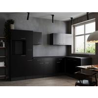 Eckküche Oliver Schwarz, Grau S: 310x172 Cm - Schwarz/Grau, Design, Holzwerkstoff (310/172cm) - Respekta