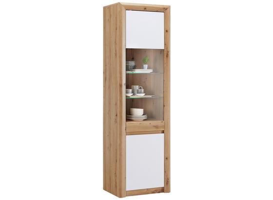 Vitrína Kashmir New - bílá/barvy dubu, Moderní, kompozitní dřevo (57/192/41cm) - James Wood Vitrína Kashmir New - bílá/barvy dubu, Moderní, kompozitní dřevo (57/192/41cm) - James Wood