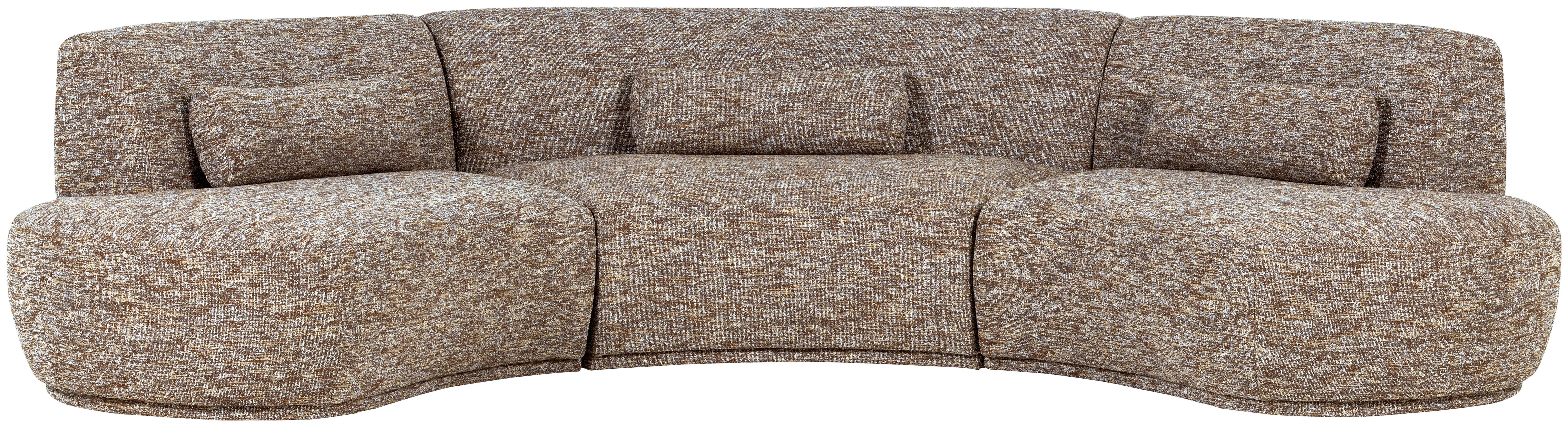 BIGSOFA Batavier Hellbraun B: 320cm - Hellbraun/Schwarz, Design, Textil (320/74/174cm) - Livetastic