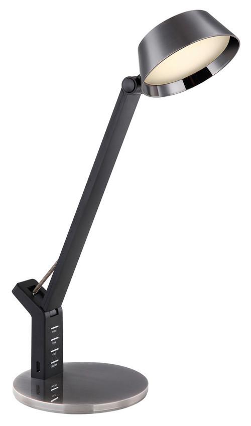 LED-Schreibtischlampe Ursino dimmbar Schwarz - Schwarz, Design, Kunststoff/Metall (48/17/51,5cm) - Globo