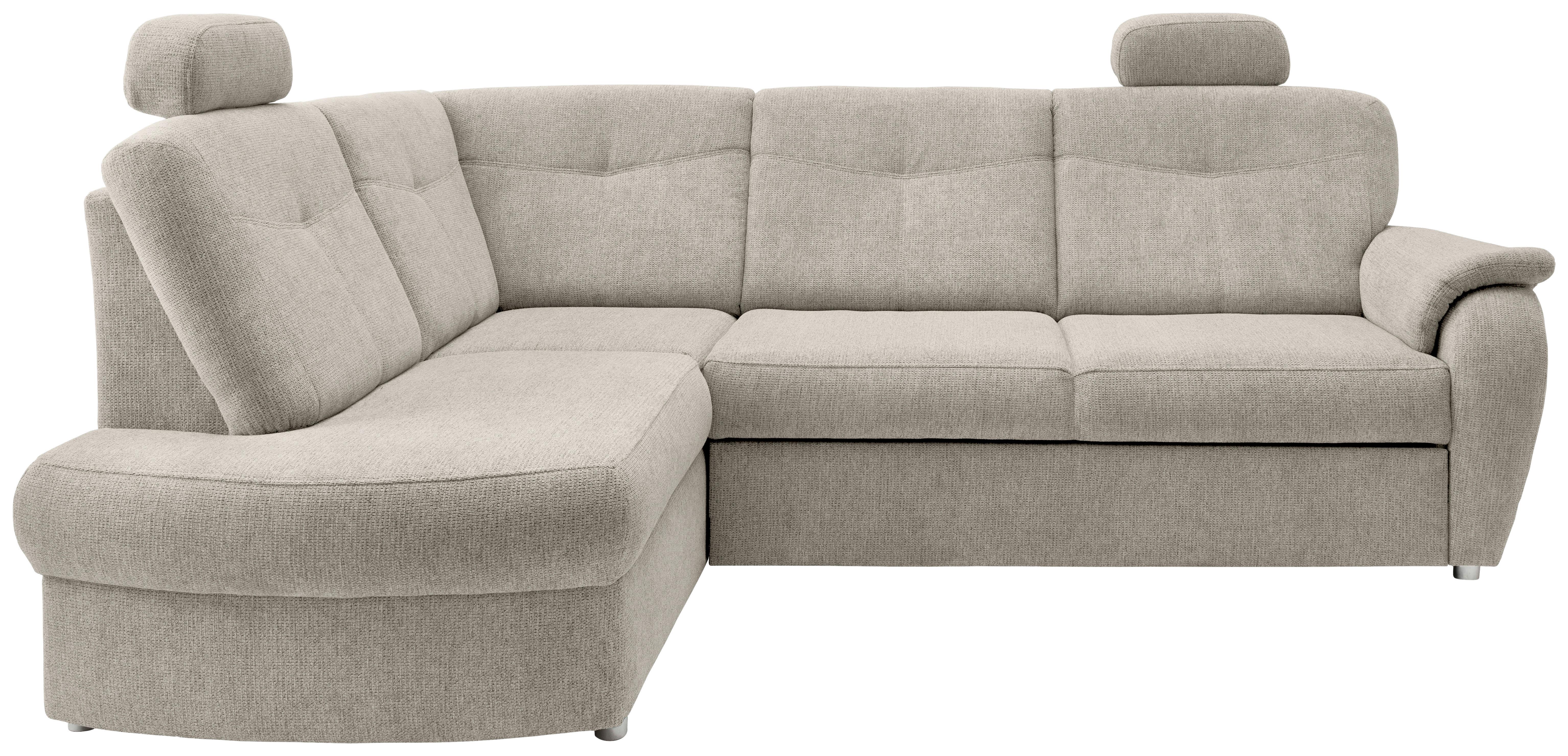 Eckschlafsofa Rosali, Beige S: 180x264 Cm - Chromfarben/Beige, MODERN, Textil (180/264cm) - Livetastic
