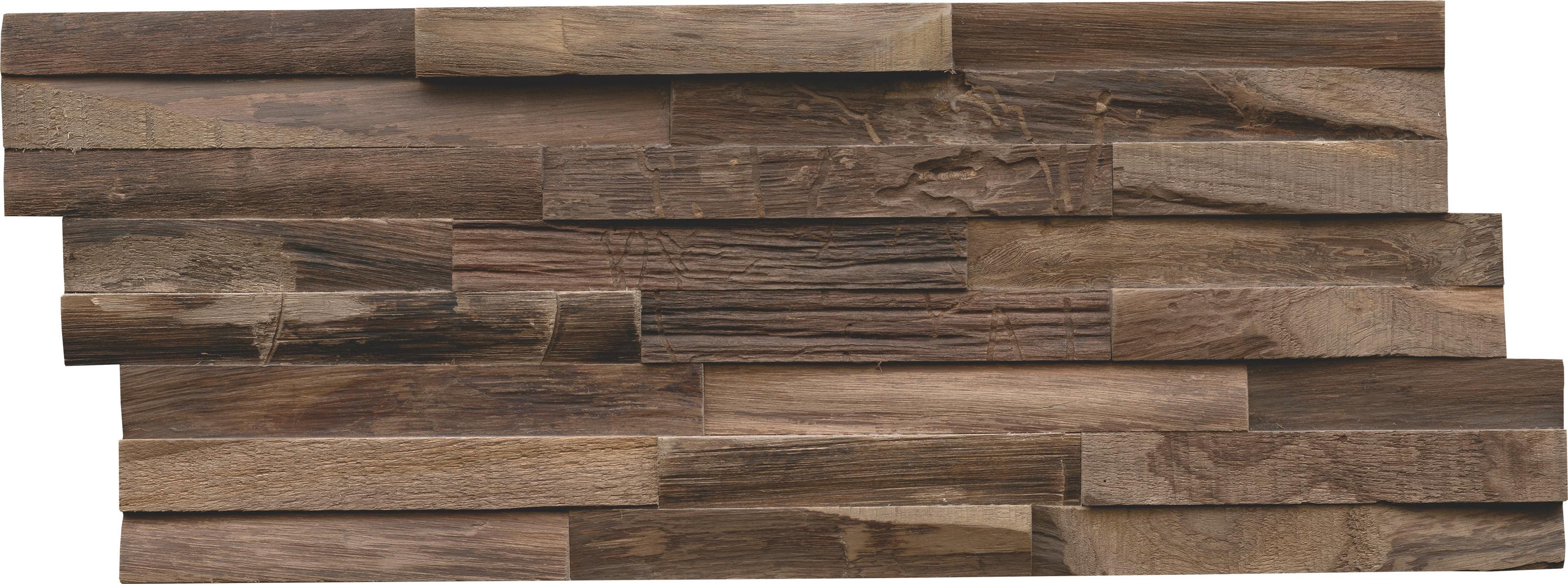 Wandverkleidung Teak Elegance Charred - Dunkelbraun, Basics, Holz (50/20/2cm)