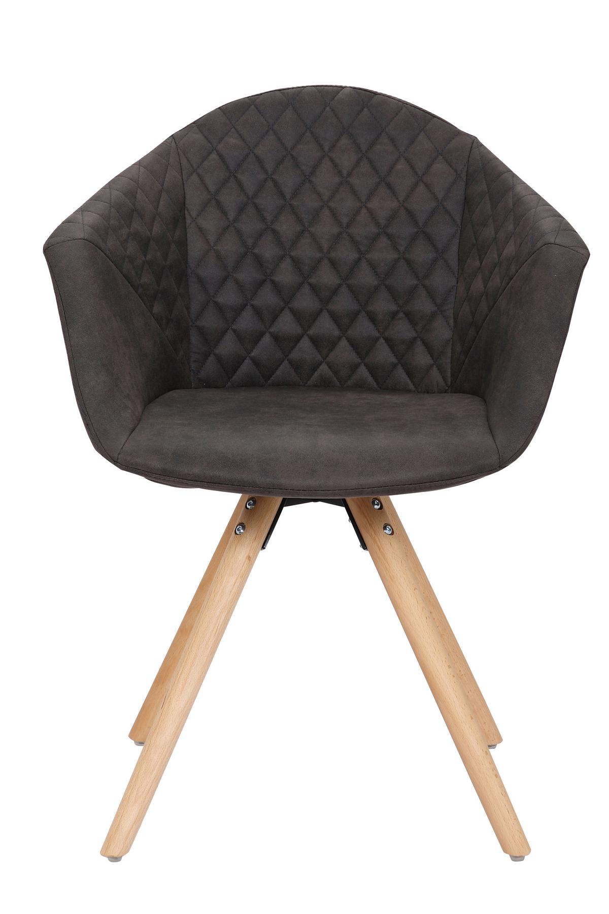 Schalenstuhl Chadwick Schwarz Gepolstert 2er-Set - Schwarz/Braun, MODERN, Holz/Textil (59/82/55cm) - Kayoom